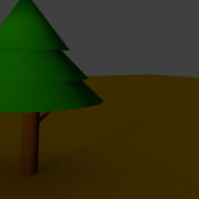 نموذج ثلاثي الأبعاد لنبات شجرة بولي منخفض