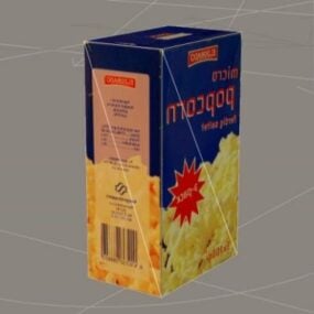 جعبه بسته بندی غذای پاپ کورن مدل سه بعدی