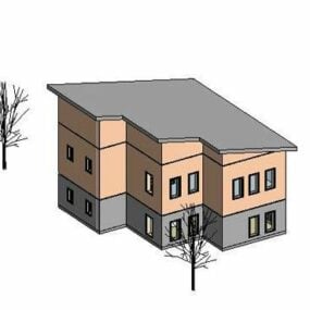 Modello 3d di forma dell'edificio abitativo Scifi