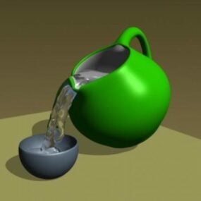 Vase Pot Bowl And Water 3d model