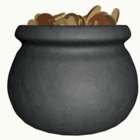 Terracotta Round Pot 3d model