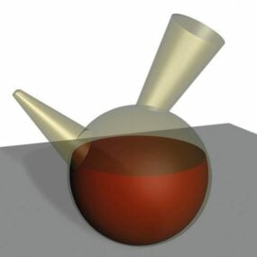 Glazen pot met vloeibare laboratoriumaccessoires 3D-model