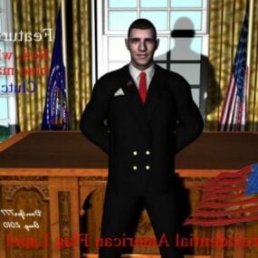 President Security Man Character 3d-modell