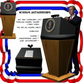 Modelo 3D de móveis de pódio presidencial
