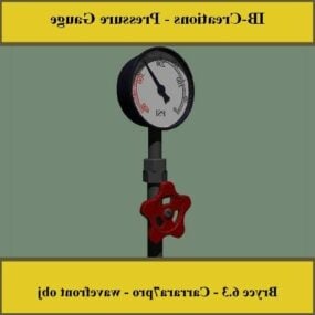 Relógio manômetro modelo 3d