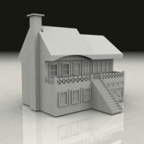 Europeisk Pretty House Building 3d-modell