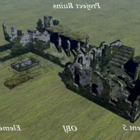 Altes Gebäude, verlassenes Tempel-3D-Modell