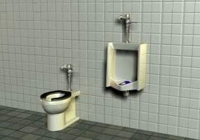 Sanitary Toilet And Urinal 3d model