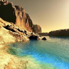Rock Cliff Landscape 3D model