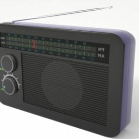 Model 3d Gaya Modern Tepi Melengkung Radio