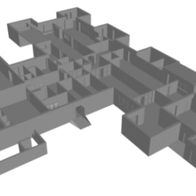 مدل سه بعدی دیوار جداکننده ساختمان