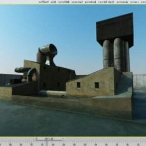 Factory Station Architecture Building 3d-modell