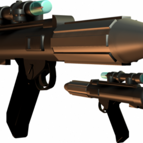 Model 3d Pasukan Blaster Scifi Gun