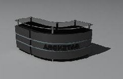Curved Reception Table 3d model