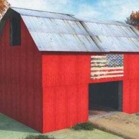 Red Barn House 3D model