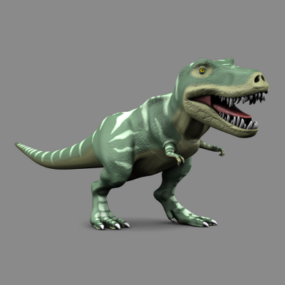 דגם תלת מימד של דינוזאור טרקס מצויר