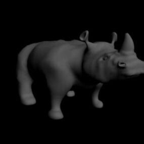 Lowpoly Rhino Animal 3d malli