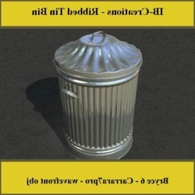Ribbed Trash Bin 3d model