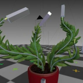 گلدان گیاه داخلی Rigged مدل سه بعدی