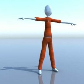 Stick Figure Animated Rigged 3d model