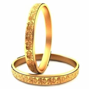 Carved Couple Ring 3d model