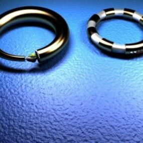 Set di anelli in argento modello 3d