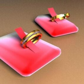 Model 3D złotego pierścienia pary