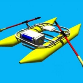 Bateau catamaran fluvial modèle 3D