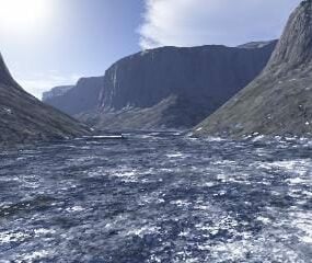 Природа Гірський та річковий пейзаж 3d модель