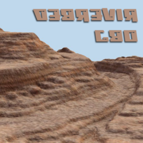 Riverbed Landscape Mountain 3d-model