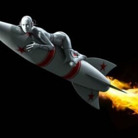 نموذج الصاروخ الطائر ثلاثي الأبعاد