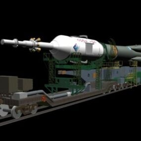 Véhicule porteur de transport de fusée modèle 3D