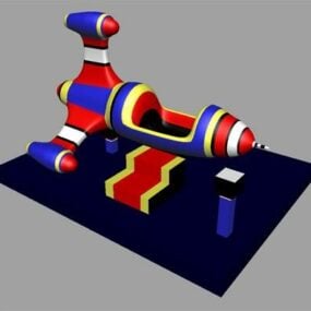 Modello 3d del giocattolo per bambini del razzo spaziale