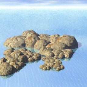 Modelo 3D de alto detalhe de rocha de asteróide