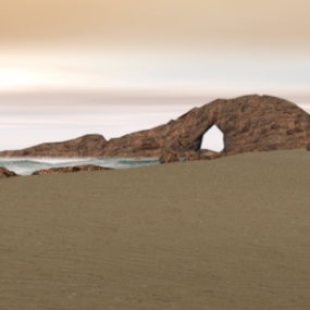 Arch Rock At Beach Landscape 3d model
