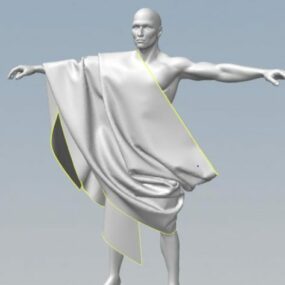 Vintage Roman Male Statue 3d model