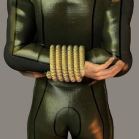 Karakter Pria Dengan Model Tali Tangan 3d