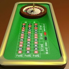 Juego de casino de mesa de ruleta modelo 3d