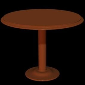 Mesa de centro redonda de madera roja modelo 3d