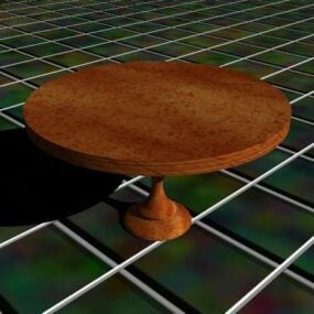 Mesa de madera de forma redonda modelo 3d