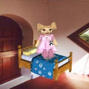 Doll In Bedroom 3d model