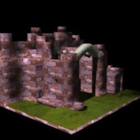 Ruined Temple Building 3d model