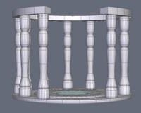 Forntida förstörda tempelbyggnad 3d-modell