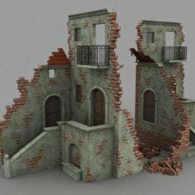 3д модель руин заброшенного дома