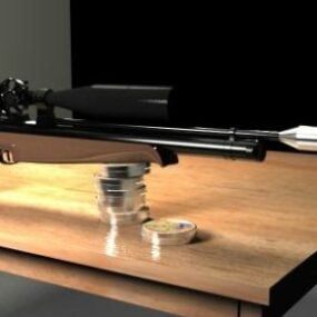 Rifle de ar com escopo Modelo 3d