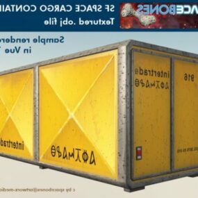 Gul Cargo Container 3d-modell
