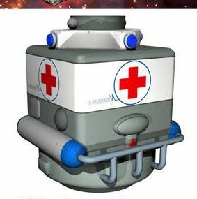 3д модель модуля дроида-робота-медика