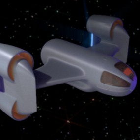 3D модель фильма "Футуристический космический корабль" в мультяшном стиле