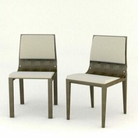 Alter Stuhl mit Metallschreibtisch 3D-Modell