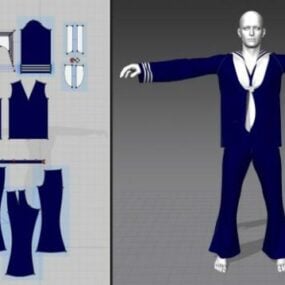 Mannequin Character Sailor In Vest Suit 3d-modell